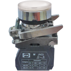 Вимикач кнопковий металевий FP4-BA11 1NO (білий)