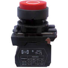 Вимикач кнопковий пластиковий FP5-AL4322 1NC (O, червоний)