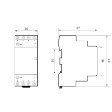 Магнітний пускач  MCF3 20A 3NO 1NC 24V