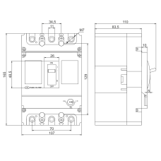 Автоматичний вимикач з терморегулюванням  FMC3S 3P 100A 50kA