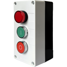 Тримісний пост керування FP4-BOX3W12  з кнопками «I-START/0-STOP» та індикатором 230V