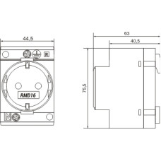 Modular Socket Rmd162, 16A 230V Modular Socket Rmd162, 16A 230V